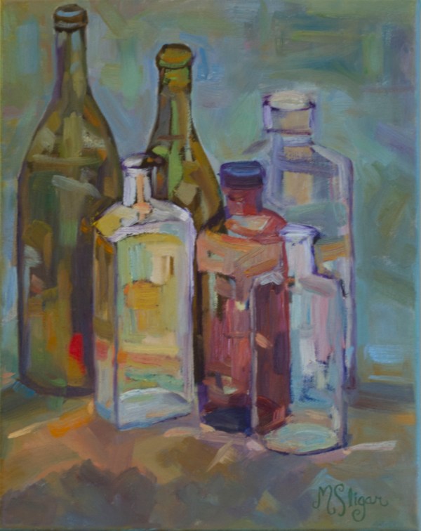 Colorful Bottles www.lifeatthecottage.com