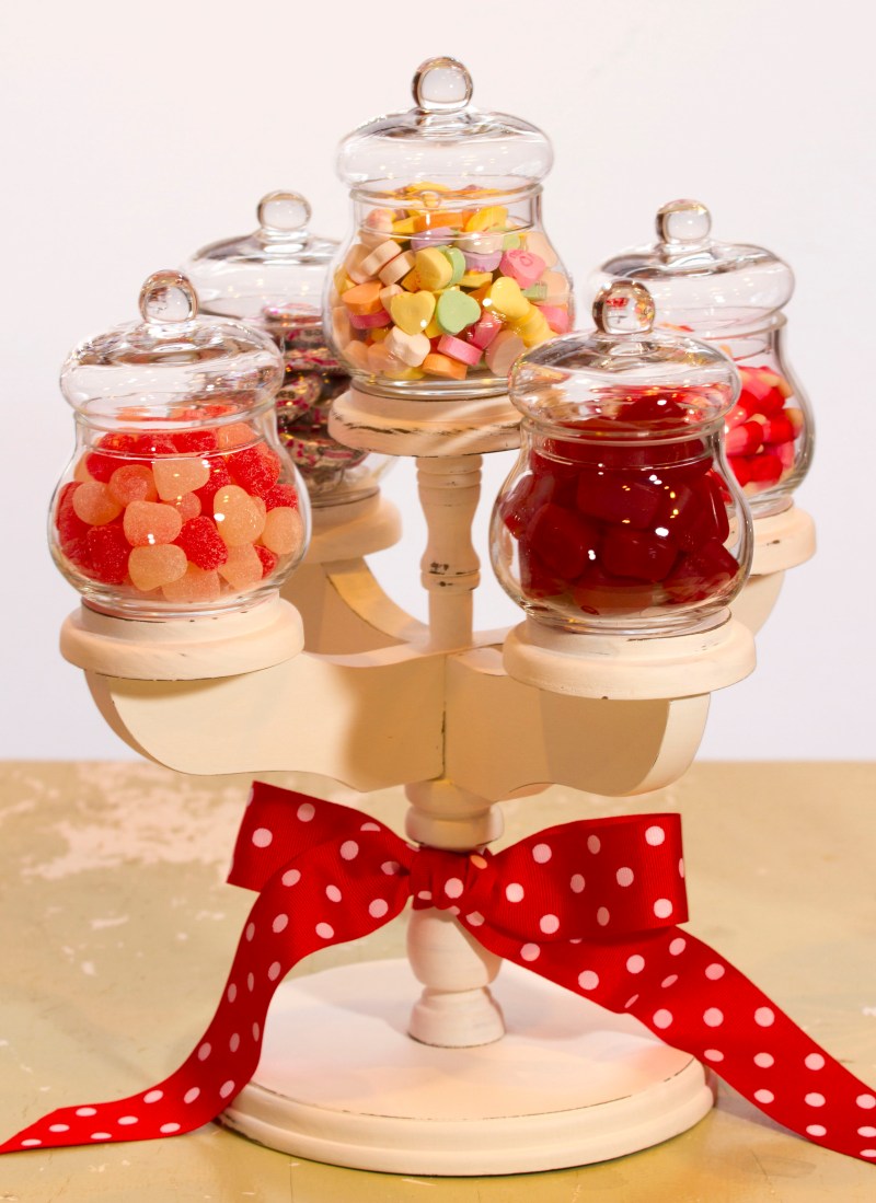 Up-cycled Candelabra for Valentine's Decor