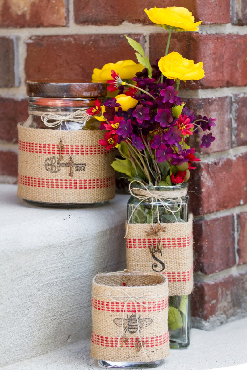 Gift Jars with Webbing www.lifeatthecottage.com
