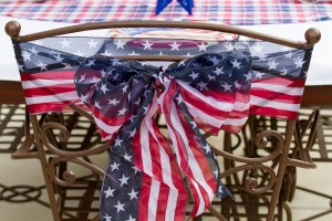 Ribbon tied on Chairs www.lifeatthecottage.com
