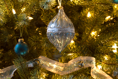 Sparkly Garland and Silver Bells www.lifeatthecottage.com