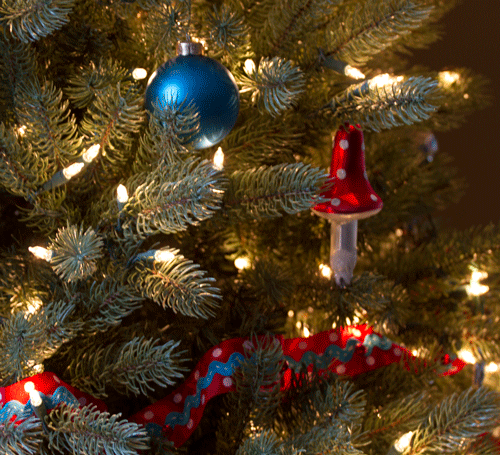 Polka Dot Ribbon, Rick Rack, and small red jingle bells www.lifeatthecottage.com